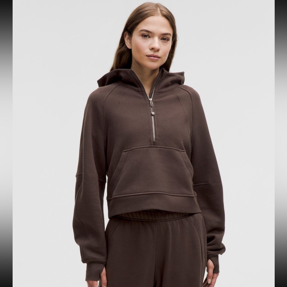 Scuba Oversized Half-Zip Hoodie in the color ‘Espresso’ XS/S